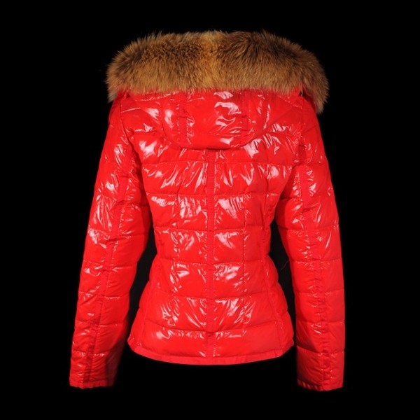 Moncler Fashion rosso Slash E Pelliccia protezione calDonna Giacche uscita
